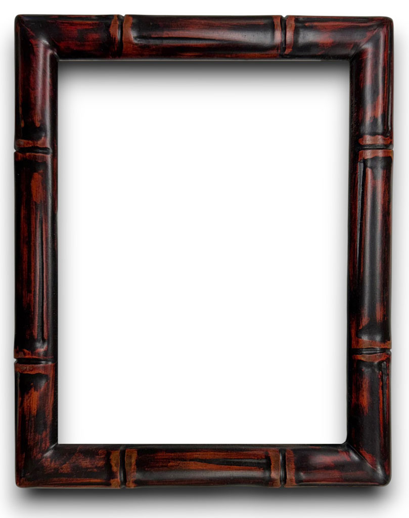 Jonc 2 Sculpté bambou noir sur assiette rouge