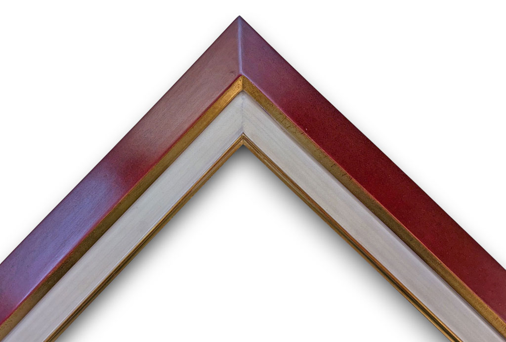 Hosotte Rouge chine filet or mli ivoire congé or