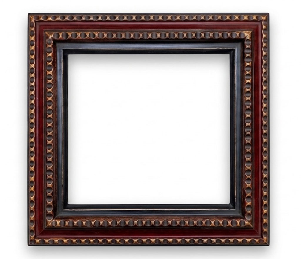 Ceto L: 65 mm / H: 40 mm  Guilloché 2 assiettes filet et dos noirs gorge rouge vif