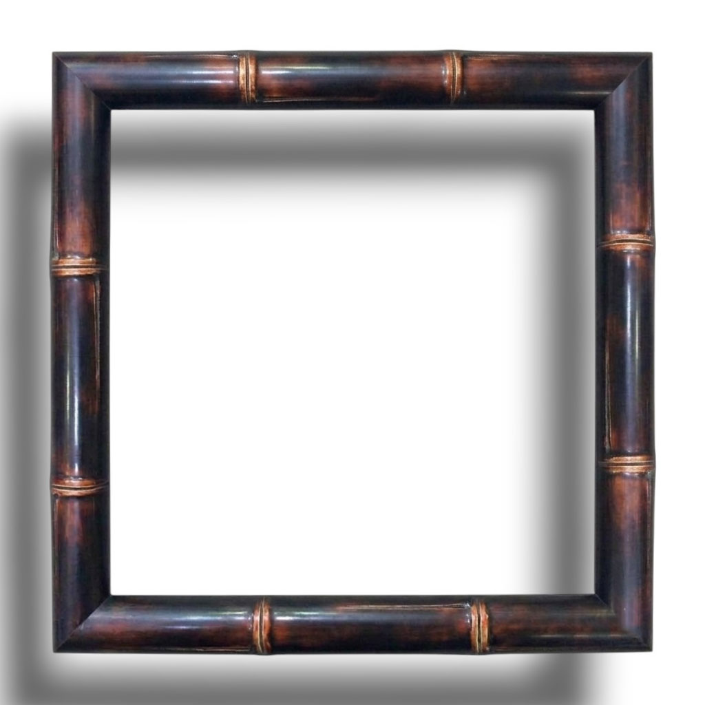 Jonc 4, Sculpté bambou noir sur assiette brique